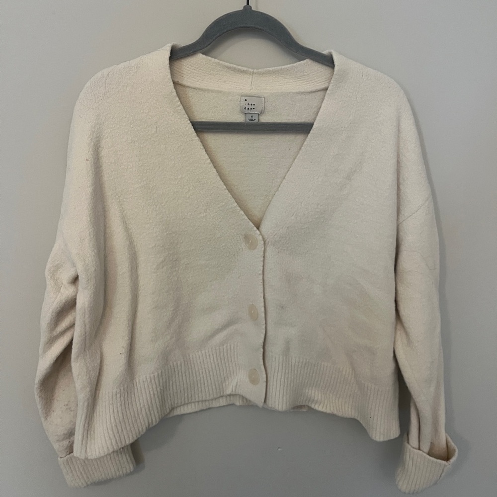 A New Day Cream V-Neck Cardigan